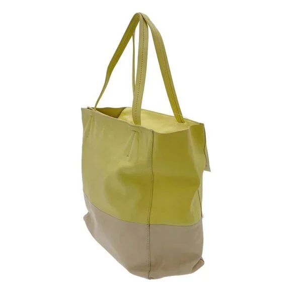 Celine Horizontal Cabas Bicolor Tote Bag Yellow Beige